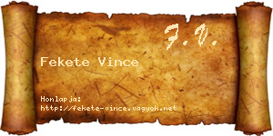 Fekete Vince névjegykártya
